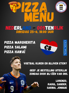 Dinsdag 25-6: Nederland - Oostenrijk met Pizza eten