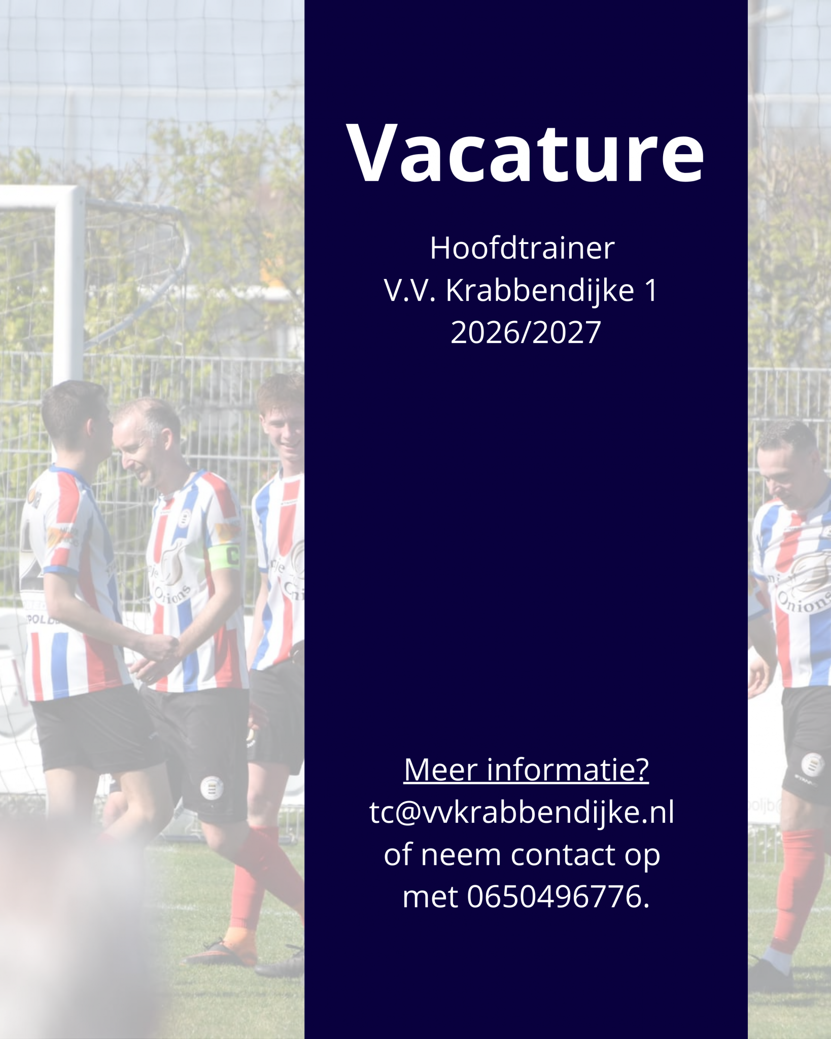 Vacature hoofdtrainer V.V. Krabbendijke 1 2026/2027