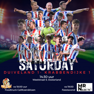 Zaterdag 3 mei: Duiveland 1 - Krabbendijke 1